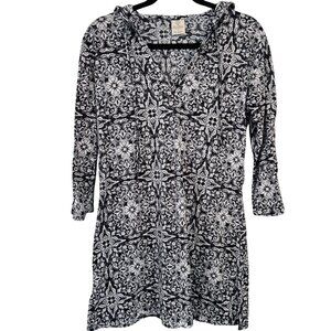 The Balance Collection by Marika Hooded Cover Up Black White Yoga Women's Medium